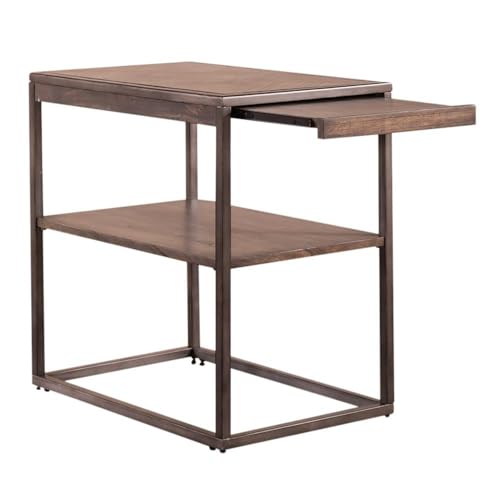 Liberty Furniture Jamestown Wood Top Chair Side Table with Pull Out Tray for Living Room - Tobacco - size: Chair Side Table