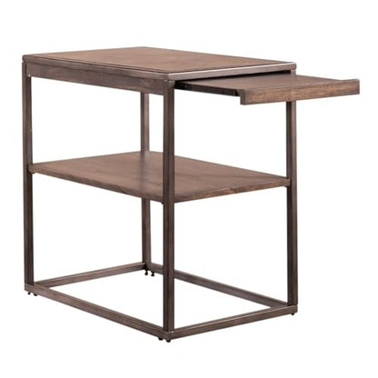 Liberty Furniture Jamestown Wood Top Chair Side Table with Pull Out Tray for Living Room - Tobacco - size: Chair Side Table