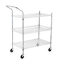 TrailBlaze Kitchen Utility Cart, 3-Tier Wire Rolling Utility Cart, Stainless Steel Service Cart w/Wheels and Adjustable Storage Rack Handle - for Laundry, Garage, Bathroom - High Handle - size: 3-Tiers high handle