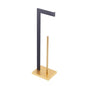 GERZWY Free Standing Toilet Paper Holder, SUS 304 Stainless Steel Toilet Paper Stand with Reserve (Black & Gold) DZY004-BD - color: Black & Gold