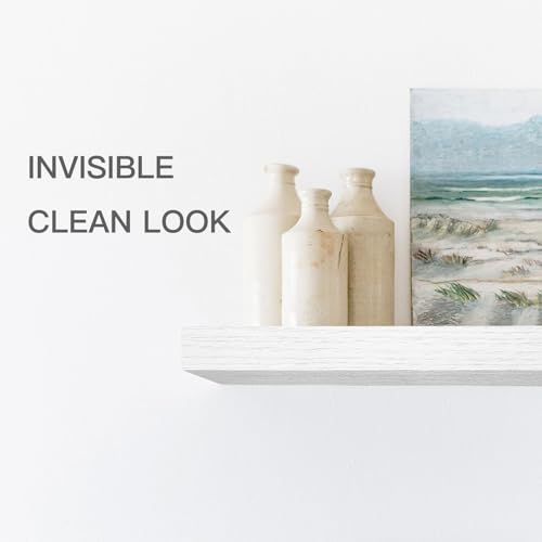 QEEIG Floating Shelf for Wall Bathroom Shelves Bedroom Kitchen Living Room Farmhouse Small Book Shelf 16 inch Set of 1, White (015-W1) - color: C. White, size: 15.7" x 6.7"