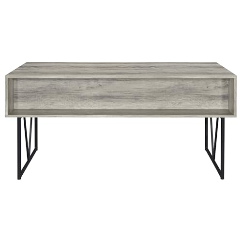 Coaster Home Furnishings Analiese Rustic 63-Inch 4-Drawer Home Office Computer Writing Desk Study Table with Storage Engineered Eco-Friendly Wood Look Laminate Sturdy Steel Grey Driftwood 801999 - color: Grey