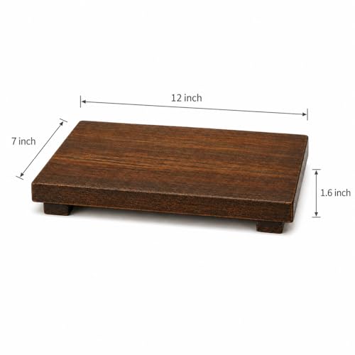 Wood Riser Pedestal Stand 12 x 7 Inch,Decorative Bathroom Counter Organizer, Farmhouse Decor Pedestal Stand Wood Riser, Display Kitchen Accessories Soap Holder for Sink, Counter,Vanity