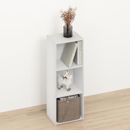 Seto Open Shelf Bookcase, Bookshelf for Living Room, Home Office, 3 Cubes, White - color: White, size: 3-Cube