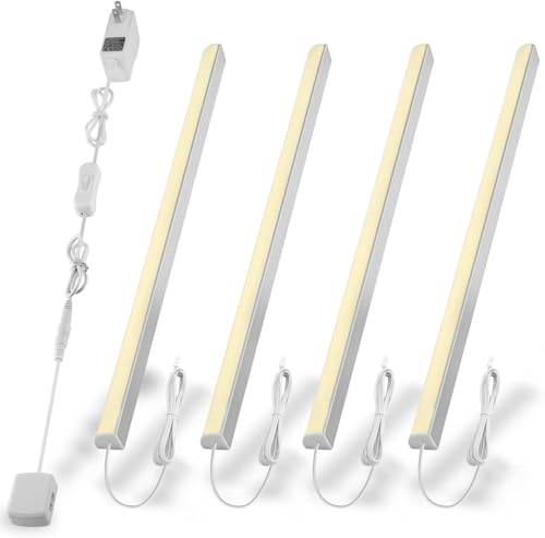 Cefrank V Shape Cabinet Lights, Warm White 4X 12 Inches V-Shape LED Light Bars - 1200lm 12W - Warm White 3000K - color: Warm White