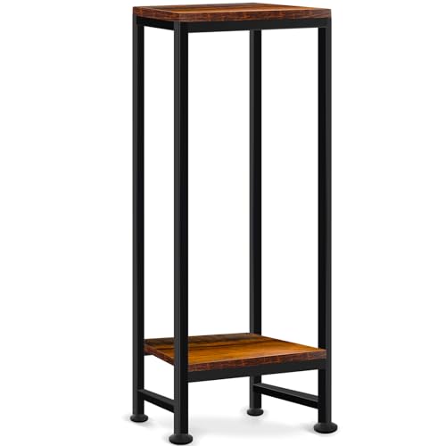 Plant Stand Indoor, Tall Plant stands for Indoor Outdoor Plants, 2 Tier | Heavy Duty Plant Shelf 31" Metal Pedestal Stand Modern Corner Flower Stand for Patio, Living Room, Balcony - color: brown, size: 31''