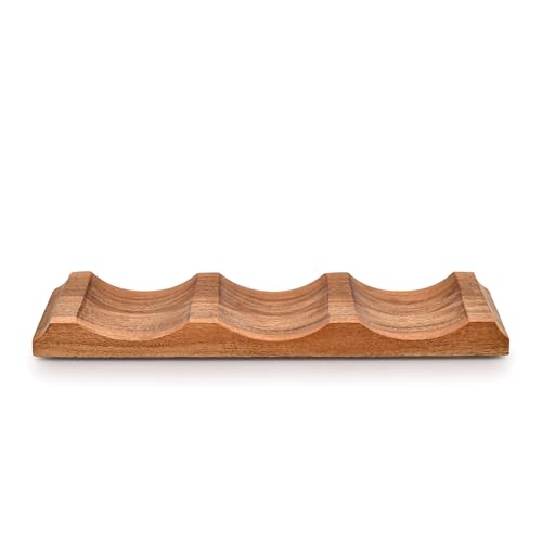 EDHAS Tabletop Wine Racks Acacia Wood Countertop Cabinet Wine Holder Wine Storage Shelf for Kitchen Bar, Pantry, Wine Cellar, Basement (12" X 4" X 1")