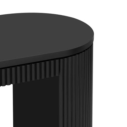 59.2-Inch Console Table for Entryway, Modern Hallway Table with Unique Vertical Stripe Design,for Living Room and Study (Black-01) - color: Black-01