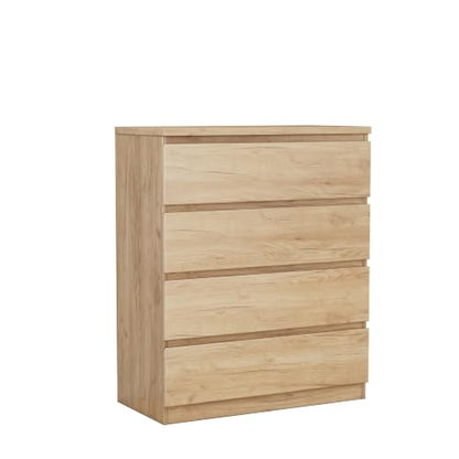 Nightstand with Drawers, Bedside Table with Drawers, Sofa Side Table Storage Cabinet, Night Stand for Bedroom Living Room (1, 4 Drawers Nature, 31.5" W×15.7" D×38.1" H) - color: 4 Drawers Nature, 31.5"w