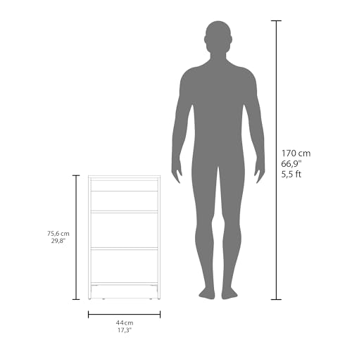 Freestanding Bathroom Shelf with Open Storage, Black