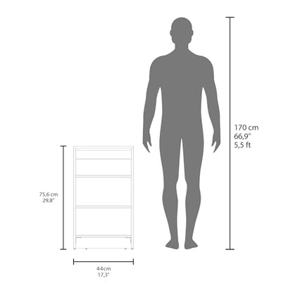 Freestanding Bathroom Shelf with Open Storage, Black