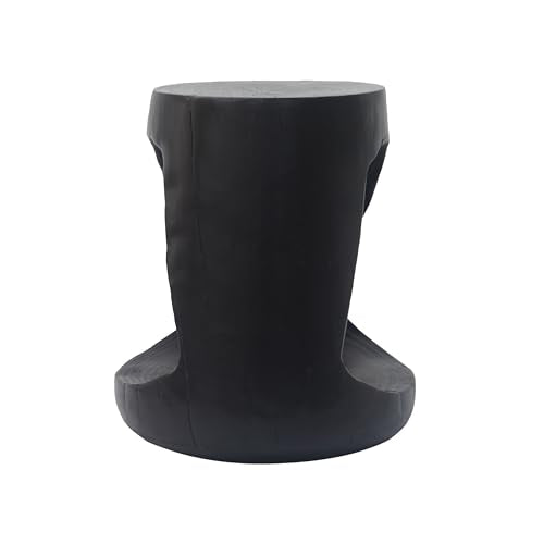 Merax Hollow MGO Accent Side Table, Unique Modern End Table with Wide Pedestal & Tabletop, Small Drink Tables for Living Room, Bedroom Night Stand Bedside Table, No Assembly Required, Black - color: Black