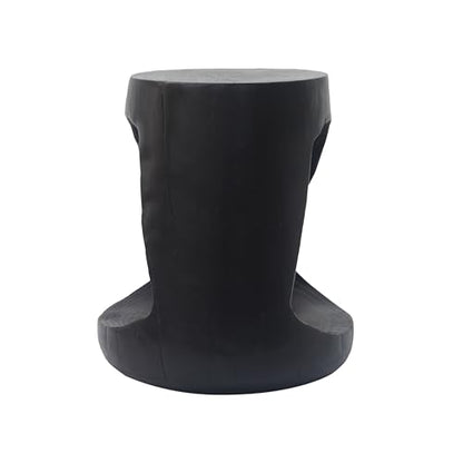 Merax Hollow MGO Accent Side Table, Unique Modern End Table with Wide Pedestal & Tabletop, Small Drink Tables for Living Room, Bedroom Night Stand Bedside Table, No Assembly Required, Black - color: Black