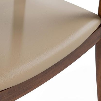Furniture of America Nazaen I Mid-Century Modern Solid Wood 245-inch Side Chairs Set of 2 with Arm Rest, Semi-Handmade, Upholstered Seating for Home Kitchen, Dining Room, Rich Walnut - color: Rich Walnut, size: Style 1