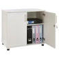 MMT Storage Cupboard, Storage Cabinet, File Cabinet for Office Documents, Garage Tools, Utility, White Wood, Lockable, 31.5" Long