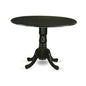 East West Furniture DLT-BLK-TP Dublin Modern Kitchen Table - a Round Dining Table Top with Dropleaf & Pedestal Base, 42x42 Inch, Black - color: Dlt-blk-tp