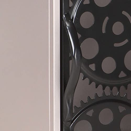 Industrial Bedside Cabinet, Rough Mango Wood with Natural Finish, Silver Iron Frame, 11.8x15.7x19.7 Inches, Storage Drawer & Door, Unique Bicycle Chain Wheel Design