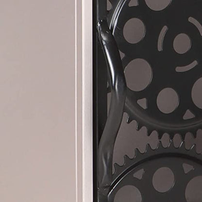 Industrial Bedside Cabinet, Rough Mango Wood with Natural Finish, Silver Iron Frame, 11.8x15.7x19.7 Inches, Storage Drawer & Door, Unique Bicycle Chain Wheel Design