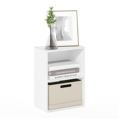 Furinno Luder Bookcase / Book / Storage, 2-Tier, White - color: White, size: 2-Tier, 9 x 16 x 21