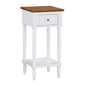 Convenience Concepts French Country Khloe 1 Drawer Accent End Table 14" - Traditional Farmhouse Side Table with Storage Drawer and Shelf for Living Room, Driftwood/White - color: Driftwood/White