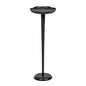 Kate and Laurel Alessia Modern Decorative Metal Drink Table; 8 x 8 x 22; Black; Round Cast Aluminum Pedestal Plant Stand with Rough Texture and Deckled Edge - color: Black