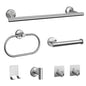 7 PCS Bathroom Hardware Set, Brushed Nickel Stainless Steel Bathroom Tower Rack Set Wall Mounted Includes 16" Towel Bar, Toilet Towel Paper Holder, Towel Ring, 4 Robe Towel Hooks - color: 7pcs-brushed Nickel