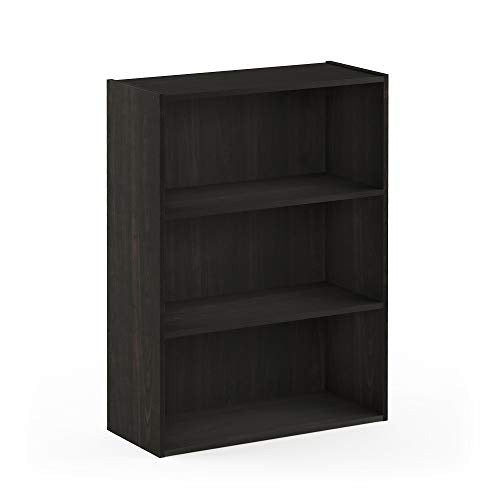Furinno Pasir 3-Tier Open Shelf Bookcases, Steam Beech and Espresso