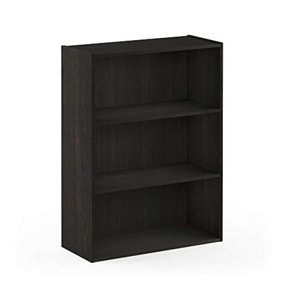 Furinno Pasir 3-Tier Open Shelf Bookcases, Steam Beech and Espresso