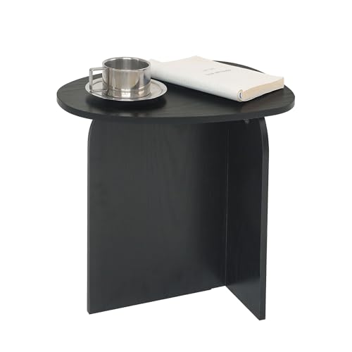 AWASEN Black Side Table, Small Triangle End Table Living Room, Black | Modern Accent Table with Unique Tabletop, Mini Bedside Table for Small Spaces - color: Black