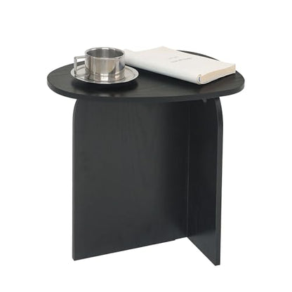 AWASEN Black Side Table, Small Triangle End Table Living Room, Black | Modern Accent Table with Unique Tabletop, Mini Bedside Table for Small Spaces - color: Black
