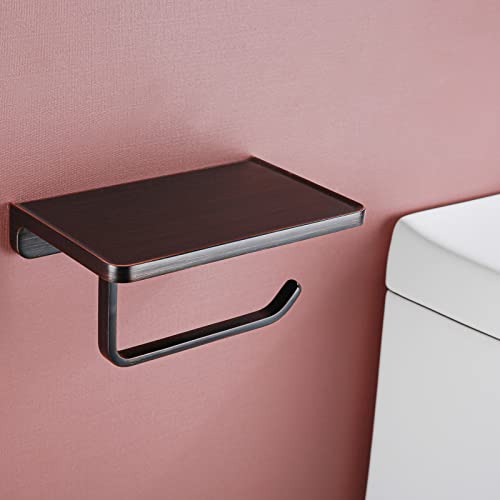 RANDOM Oil Rubbed Bronze Toilet Paper Holder with Phone Shelf Wall Mounted Toilet Tissue Holder Solid Metal Toilet Paper Roll Holder.RD93008-ORB - color: B-oil Rubbed Bronze