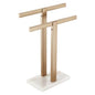 KOKOSIRI Hand Towel Bars Standing Towel Racks with Marble Base for Bathroom Kitchen Vanity Countertop, Champagne Bronze Stainless Steel 15.7'' Height THS0001-SM-CPG - color: Champagne Bronze, size: 2-Bar
