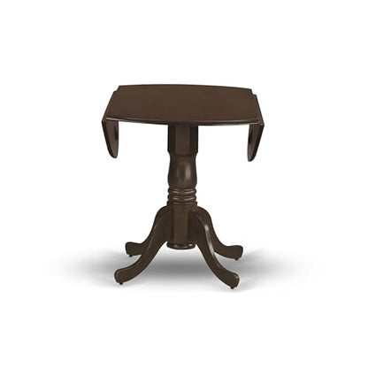 East West Furniture DLT-ESP-TP Dublin Modern Kitchen Table - a Round Dining Table Top with Dropleaf & Pedestal Base, 42x42 Inch, Espresso - color: Dlt-esp-tp