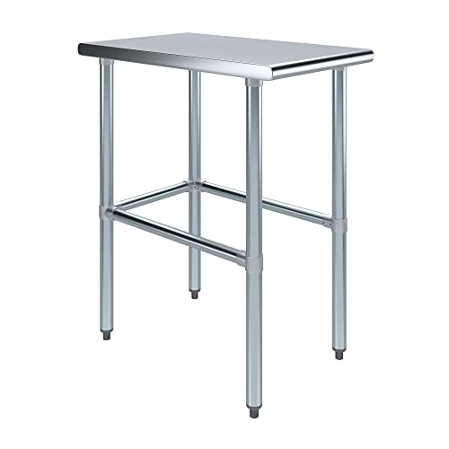 30 in. x 18 in. Open Base Stainless Steel Work Table | Residential & Commercial | Food Prep | Heavy Duty Utility Work Station | NSF - size: 18 in. Length x 30 in. Width