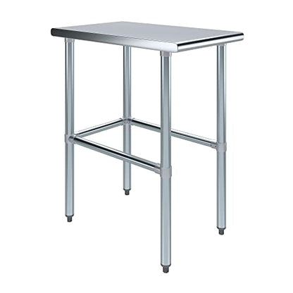 30 in. x 18 in. Open Base Stainless Steel Work Table | Residential & Commercial | Food Prep | Heavy Duty Utility Work Station | NSF - size: 18 in. Length x 30 in. Width