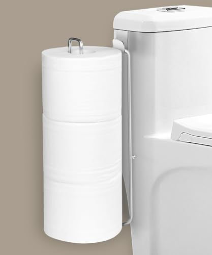 Bathroom Toilet Paper Roll Holder for 3 Roll Tissue, Brushed Nickel,Over The Tank Toilet Paper Holder,Self Adhesive Toilet Paper Holder Storage Wall Mount,Stainless Steel Toliet Paper Holder（1 Pcs） - color: A:hold 3 Rolls Tissue(1pcs)