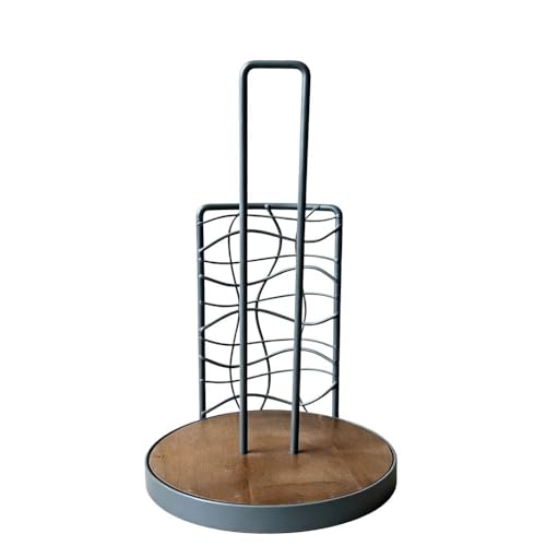 Farmhouse Paper Towel Holder Countertop, 11.6" Pre-Assembled Kitchen Rack for Easy Tear