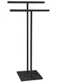 40 Inch Freestanding Towel Rack for Bathroom Floor Double-T Shape Bath Sheet Holder with Marble Design Base Standing Towel bar Next to Tub or Shower Towel Holder Stand SUS304 Matte Black - color: Matte Black