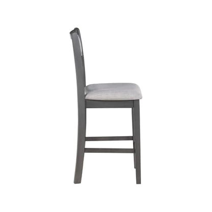 New Classic Furniture Gia Counter Dining Chair (Set of Four), Light Gray Fabric Upholstered Seat & Back Rest, Gray - color: Grey, size: Set of 4, style: Counter Chair
