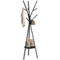 HOME BI Coat Rack Hat Stand Free Standing Display Hall Tree Metal Hat Hanger Garment Storage Holder with 9 Hooks for Clothes Hats and Scarves in Black,17.72" Wx17.72 Dx70.87 H (Black) - color: Black
