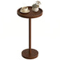 HOOBRO Small Round Side Table, Bamboo Drink Table, Coffee Martini Table with Pedestal Accent for Small Spaces in Living Room, Bedroom, Sofa Couch, Mocha MA235BZ01 - color: Mocha