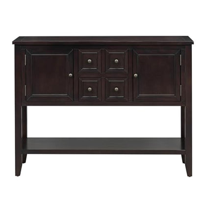 P PURLOVE Console Table Buffet Sideboard Sofa Table with Storage Drawers Cabinets and Bottom Shelf (Espresso) - color: Espresso