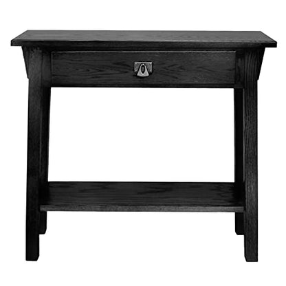 Leick Home Mission Console Table, Solid Wood, 1 Storage Drawer, Bottom Display Shelf, Narrow Depth, Easy-Assembly, For Living Room/Hallway, Slate Black, 30 in L x 10 in W x 28 in H, 9057-SL - color: Black