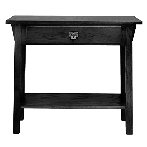 Leick Home Mission Console Table, Solid Wood, 1 Storage Drawer, Bottom Display Shelf, Narrow Depth, Easy-Assembly, For Living Room/Hallway, Slate Black, 30 in L x 10 in W x 28 in H, 9057-SL - color: Black