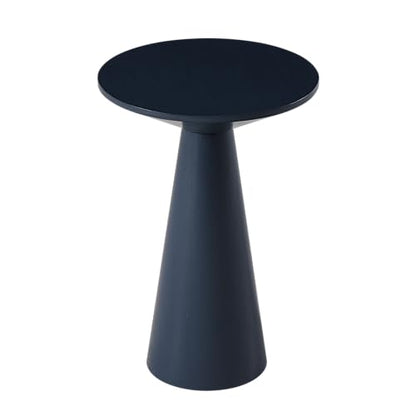 COZAYH Small Pedestal End Table Round Farmhouse Martini Table Wood Plant Stand Rustic Drink Table for Small Space Living Room, Dark Blue - color: Dark Blue