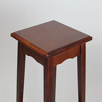 Wayborn Cedar Brown Birchwood Smooth Finish Pedestal Plant Stand, 11.5″X11.5″X39″, Assembly Required, Wooden pedestal
