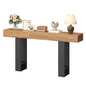 HOOBRO 63 Inch Console Table, Entryway Table with Expandable Tabletop, Long Sofa Table Behind Couch Table for Living Room, Hallway, Foyer, Black and Walnut BH176XG01