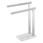 KOKOSIRI Hand Towel Bars Standing Towel Rack 2-Tier with Marble Base for Bathroom Vanity Countertop, Polished Stainless Steel 15.7'' Height THS0007-CH - color: Polished Chrome, size: 2-Bar