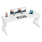TVU Computer Desk, 63 inch Large Office Desk, Study Writing Table with Thicken Frame, Gaming Desk, Modern Simple Desk for Home Office, White - color: White, size: 63inch