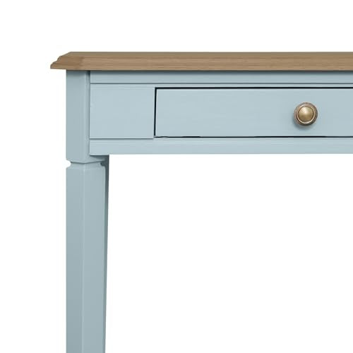 East at Main Console Table – 23.75” Wide Narrow Powder Blue Entryway Table with Storage & Shelf – Two Tone French Country Accent Table for Hallways, Foyers, Living Rooms and Small Spaces – Handcrafted
